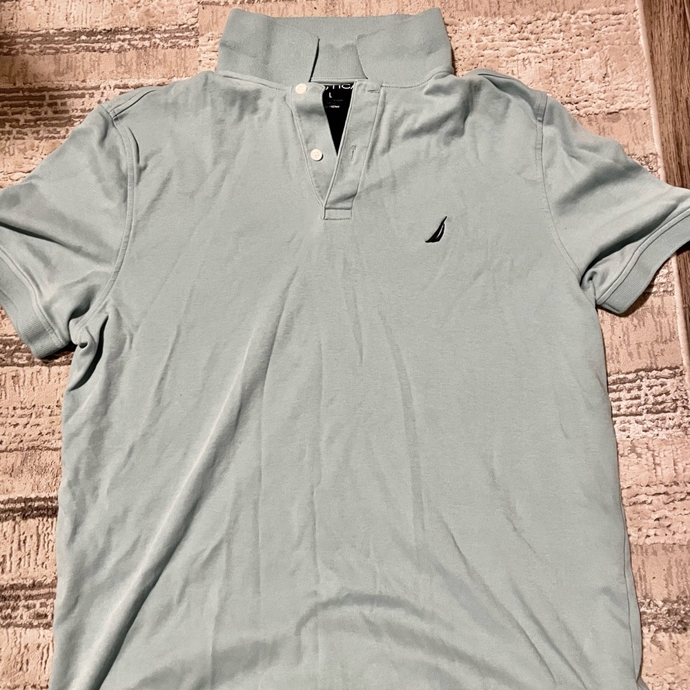 Nautica Men's Soft Blue Polo Shirt